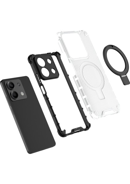 Xiaomi Redmi Note 13 5g Kılıfı Için Kickstand Pc+Tpu Telefon Kapağı Magsafe-Şeffaf ile Uyumlu (Yurt Dışından) modelleri