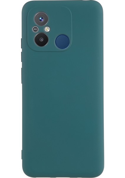 Xiaomi Redmi 12C 4g Sıvı Silikon Tpu 2.0mm Kalın Ark Kenar Telefon Kapağı-Gece Yarısı Yeşili Için Cep Telefonu Kılıfı (Yurt Dışından)