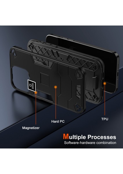 Xiaomi Poco X6 Pro 5g Kılıf Pc+Tpu Düşmeye Lı Koruyucu Telefon Kapağı-Siyah (Yurt Dışından)