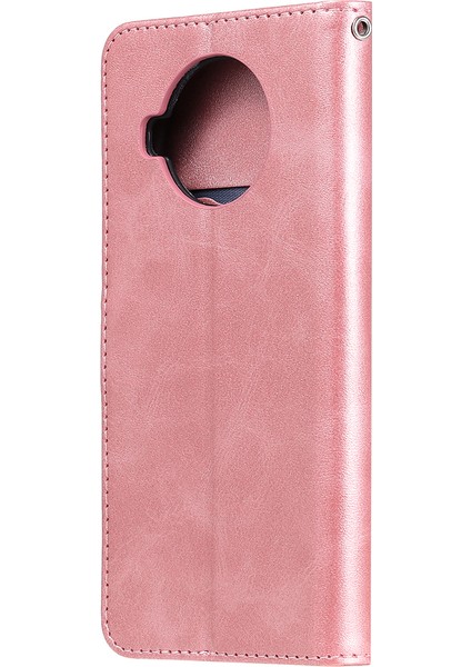 Xiaomi Mi 10T Lite 5g-Rose Gold Için Fermuarlı Cep Cüzdan Kapak Deri Stand Kılıfı (Yurt Dışından)