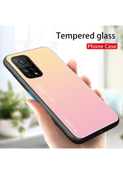 Xiaomi Redmi K30S-SARI/PEMBE Için Gradyan Desenli Boyalı Temperli Cam Cep Telefonu Kılıfı (Yurt Dışından) fiyatları