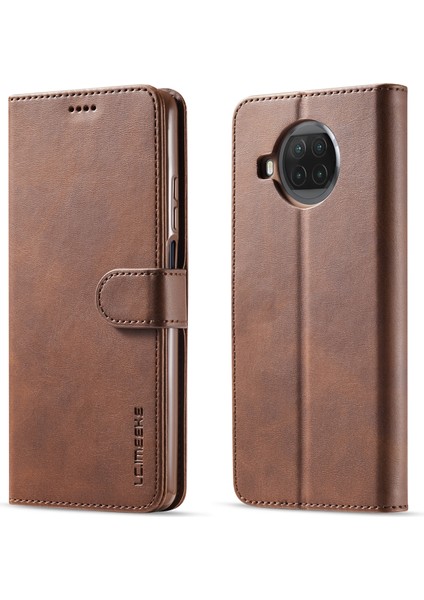Xiaomi Mi 10T Lite 5g Standlı Shell-Kahve Için Deri Cüzdan Kılıf (Yurt Dışından)
