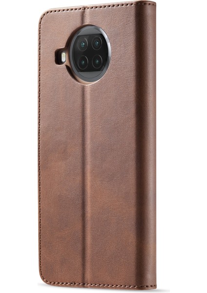 Xiaomi Mi 10T Lite 5g Standlı Shell-Kahve Için Deri Cüzdan Kılıf (Yurt Dışından)