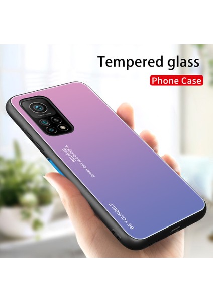 Xiaomi Redmi K30S-PEMBE/MOR Için Gradyan Desenli Boyalı Temperli Cam Cep Telefonu Kılıfı (Yurt Dışından) fiyatları