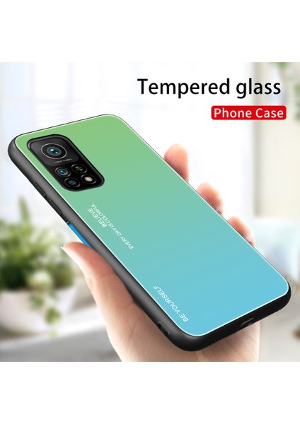 Xiaomi Redmi K30S-AÇIK Yeşil/açık Mavi Için Gradyan Desenli Boyalı Temperli Cam Cep Telefonu Kılıfı (Yurt Dışından) fiyatları