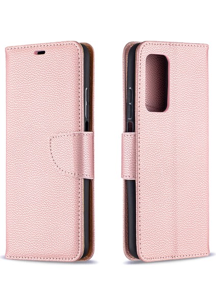 Xiaomi Redmi K30S-ROSE Gold Için Litchi Deri Cüzdan Deri Stand Kılıfı (Yurt Dışından) modelleri