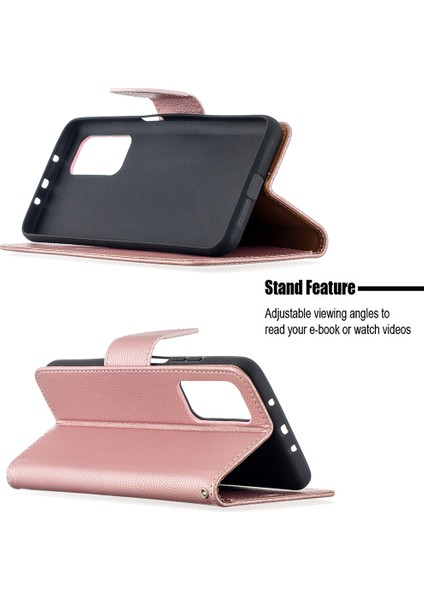 Xiaomi Redmi K30S-ROSE Gold Için Litchi Deri Cüzdan Deri Stand Kılıfı (Yurt Dışından) fırsatları