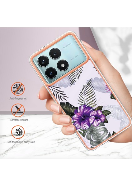 Xiaomi Redmi K70 5g Kılıf Imd Mermer Çiçek Desenli Tpu Telefon Kapağı-Mor Çiçek (Yurt Dışından) fırsatları
