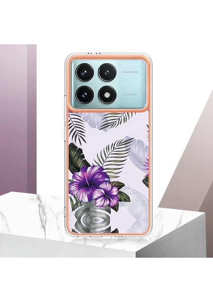 Xiaomi Redmi K70 5g Kılıf Imd Mermer Çiçek Desenli Tpu Telefon Kapağı-Mor Çiçek (Yurt Dışından) indirimleri