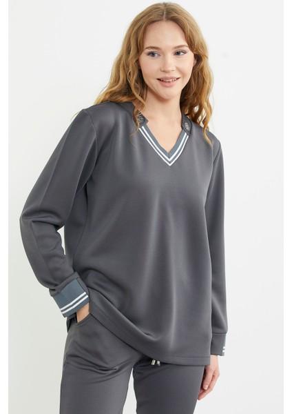 Scuba Yaka Detaylı Eşofman Takım - Antrasit fırsatları