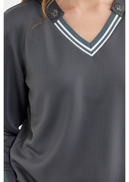 Scuba Yaka Detaylı Eşofman Takım - Antrasit indirimleri