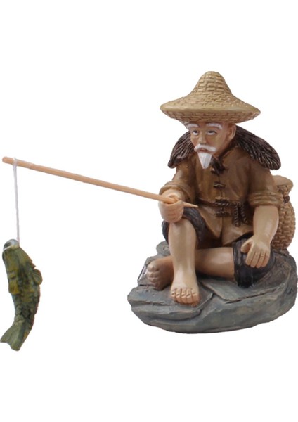 Balıkçı Figürinler Bahçe Heykeli Minyatür Figür Kapalı Açık Heykel Rastgele 4.5x5.5x6.8cm (Yurt Dışından) fiyatları