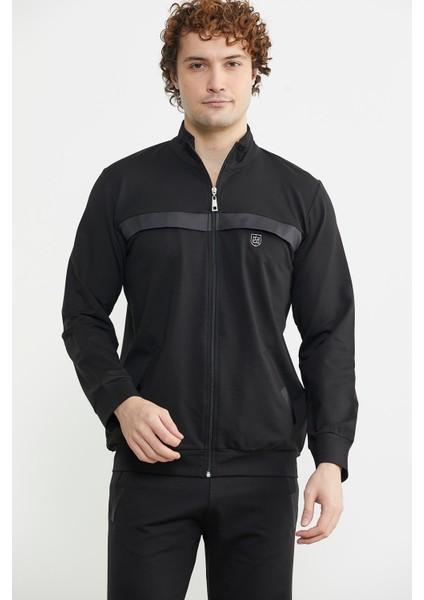 Dik Yaka Fermuarlı Eşofman Takım - Siyah fırsatları