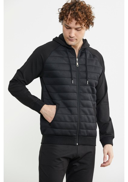 Kapitone Detaylı Kapüşonlu Eşofman Takım - Siyah fırsatları