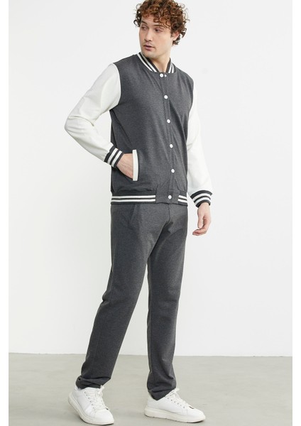 Kolej Yaka Cepli Eşofman Takım - Antrasit indirimleri