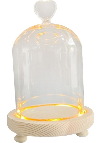 Şeffaf Cam Cloche Dome Cloche Dome Sevgililer Günü Mikro Peyzaj 9X11CM (Yurt Dışından)