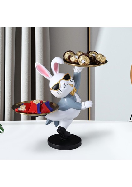 Tavşan Heykeli Depolama Tepsisi Tavşan Heykelcik Takı Biblo Tepsi Anahtarlık Gri (Yurt Dışından) modelleri
