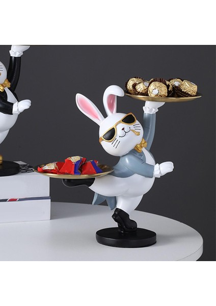 Tavşan Heykeli Depolama Tepsisi Tavşan Heykelcik Takı Biblo Tepsi Anahtarlık Gri (Yurt Dışından) indirimleri