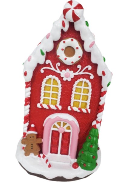 I Festival Için Işıklı Heykelcik Noel Kırmızı Ev (Yurt Dışından)