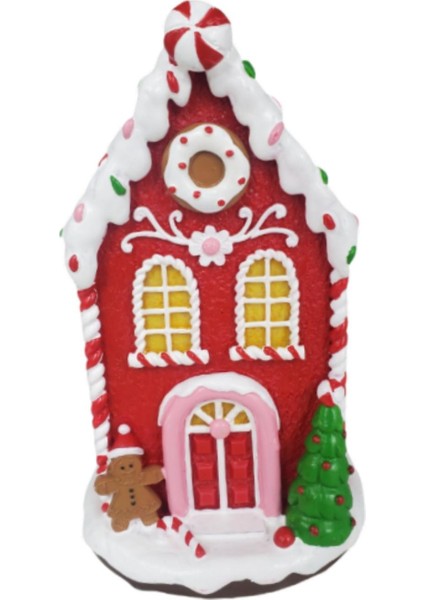 I Festival Için Işıklı Heykelcik Noel Kırmızı Ev (Yurt Dışından) modelleri