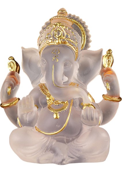 Ganesha Heykelcik Fengshui Lord Heykelleri Ofis Dekor Koleksiyonları Beyaz (Yurt Dışından)