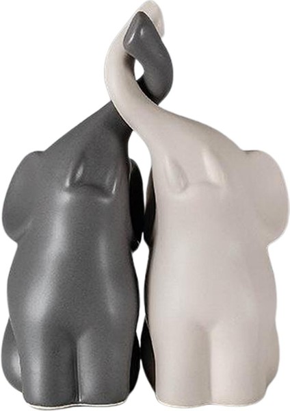 1 Çift Heykelcik Fil Çiftler Heykel Heykeli Süslemeleri (Yurt Dışından)