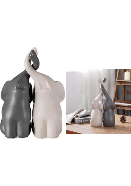 1 Çift Heykelcik Fil Çiftler Heykel Heykeli Süslemeleri (Yurt Dışından) modelleri