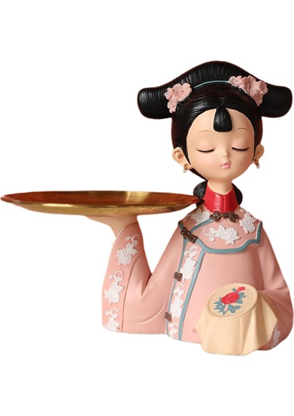 Çin Icı Kız Heykelcik Dekoratif Modern Çerez Ş Tabağı Han ve Tang 25X22 cm (Yurt Dışından)