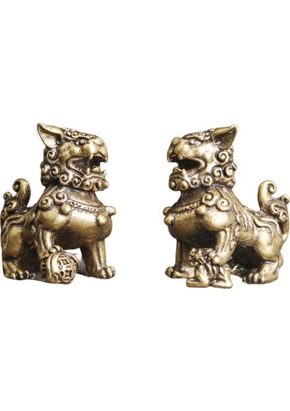 2 Paket Altın Heykeli Feng Shui Dekor (Yurt Dışından)