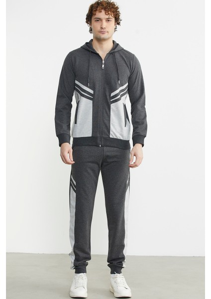 Blok Geçişli Cepli Eşofman Takım - Antrasit fiyatları