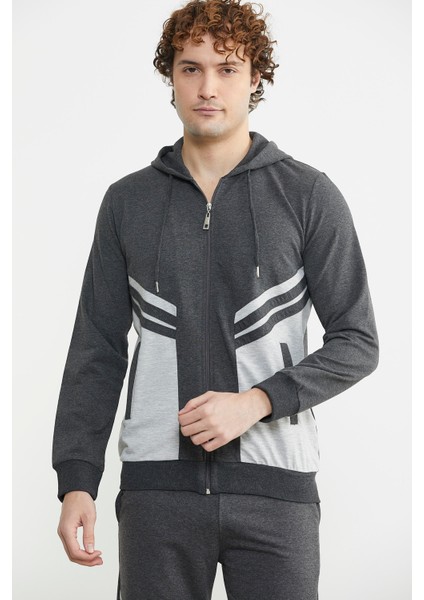 Blok Geçişli Cepli Eşofman Takım - Antrasit modelleri