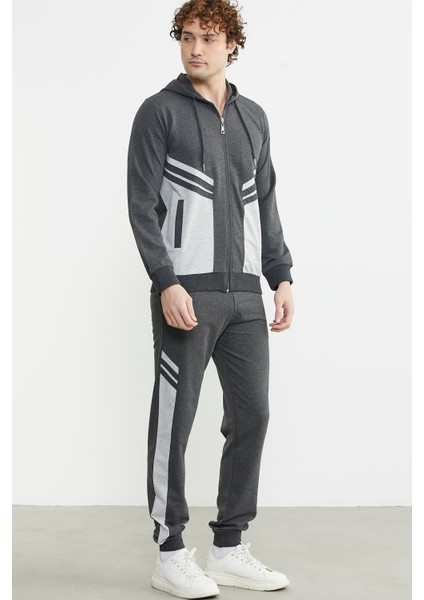 Blok Geçişli Cepli Eşofman Takım - Antrasit fırsatları