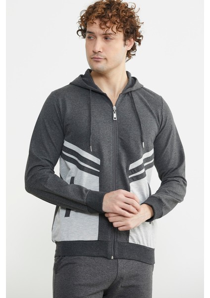 Blok Geçişli Cepli Eşofman Takım - Antrasit indirimleri