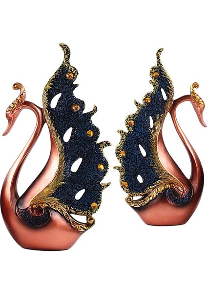 Bir Çift Kuğu Heykeli Heykel Süslemeleri El Sanatları (Yurt Dışından)