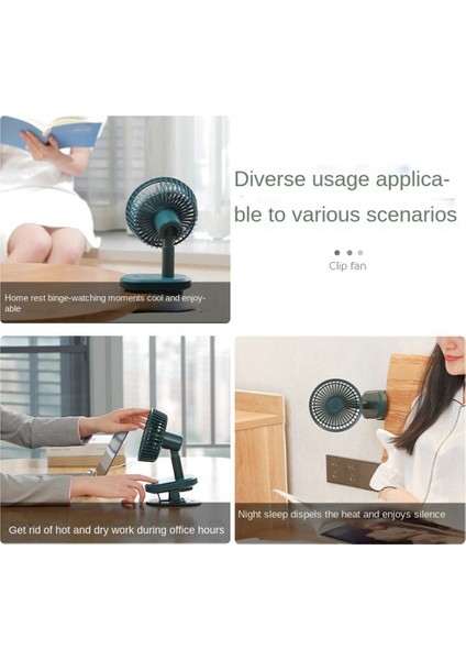 USB Powered Klipsli Fan 6 Inç Taşınabilir Fan 3 Hız Güçlü Hava Akımı Küçük Fan Sağlam Klipsli Sessiz Klipsli Fan Pembe (Yurt Dışından)