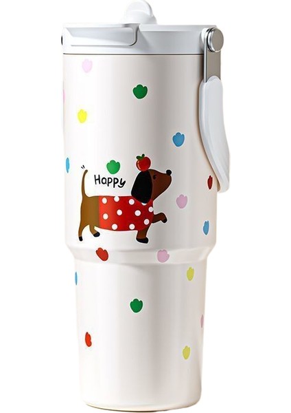 Büyük Kapasiteli Saplı Pipetli Termos Bardak 900ML (Yurt Dışından)