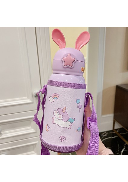 Sevimli Çocuk Termos Pipetli Bardak 316 Paslanmaz Çelik Çocuk 500ML (Yurt Dışından)