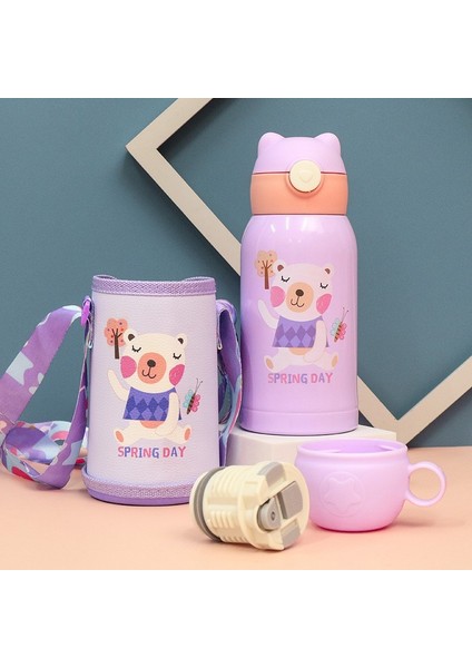 Çocuk Paslanmaz Çelik Su Şişesi 316 Paslanmaz Çelik, Koruyucu Kapaklı 500ML (Yurt Dışından)