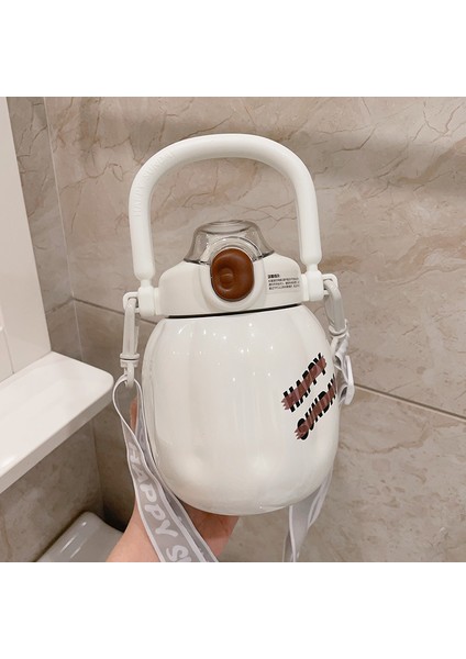 316 Paslanmaz Çelikten Yapılmış Kabak Şeklinde Büyük Kapasiteli Pipetli Bardak 650ML (Yurt Dışından)
