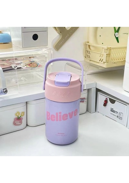 316 Paslanmaz Çelik Hasır Bardak Çocuk Taşınabilir Bardak 500ML (Yurt Dışından)