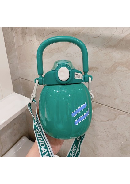 316 Paslanmaz Çelikten Yapılmış Kabak Şeklinde Büyük Kapasiteli Pipetli Bardak 650ML (Yurt Dışından)