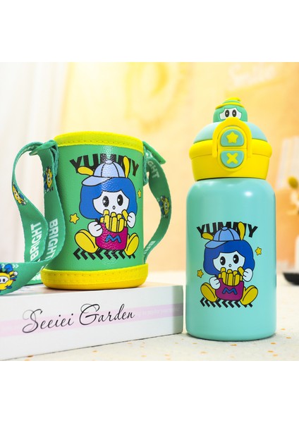 Sevimli Karikatür Büyük Kapasiteli Paslanmaz Çelik Çocuk Su Şişesi Çocuk 500 ml (Yurt Dışından)
