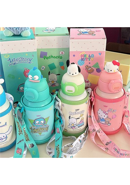 Karikatür Çocuk Termos Bardak Çocuk Su Şişesi Çocuklara Pipetli 500 ml (Yurt Dışından)