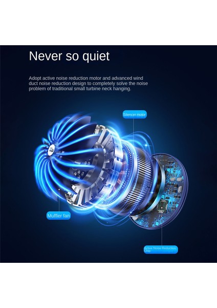 Asılı Neckfan Buz Mıknatısı Soğutma Taşınabilir Boyun Fanı Tip-C Sessiz Çok Fonksiyonlu Yapraksız Elektrikli Fan Açık Siyah (Yurt Dışından)
