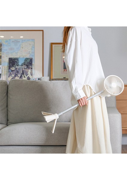 4000MAH Açık Teleskopik Fan Tripod Kamp Tavan Vantilatörü Ev Masaüstü Sallayarak Kafa Fan Mini Fan (Yurt Dışından)