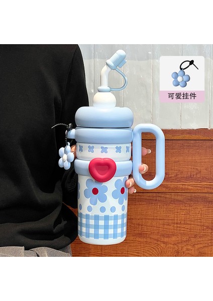 Taşınabilir Saplı Kadın Su Şişesi Termos Bardak 930ML (Yurt Dışından)