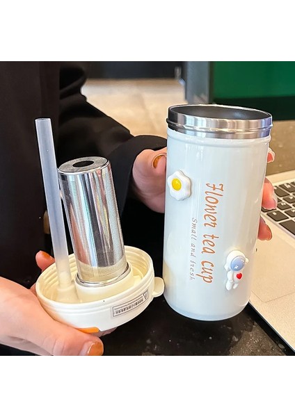 Huni ve Pipetli 304 Paslanmaz Çelik Su Bardağı (Yurt Dışından)