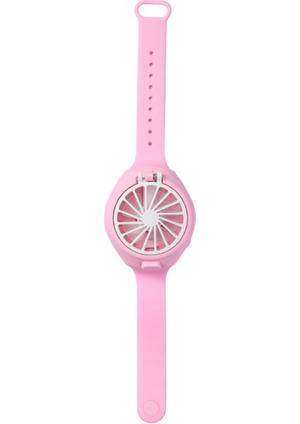 Taşınabilir Mini Mekanik Saat Fanı El Ultra Sessiz Üçüncü Vites Hızlı Hava Soğutucu USB Katlanır Cep Fanı Pembe (Yurt Dışından)