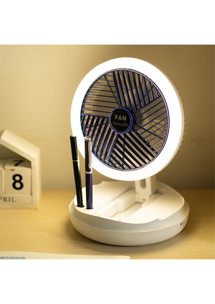 USB Şarj Katlanabilir Masa Fanı Duvara Monte Asma Tavan Vantilatörü LED Işık ile Ev Odası Soğutucu Fan Için Ayarlanabilir (Yurt Dışından)
