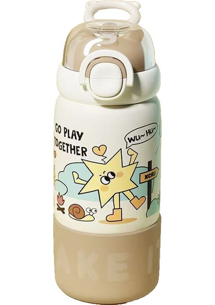 Çocuklar Için 304 Paslanmaz Çelikten Yapılmış Taşınabilir ve Yalıtımlı Pipetli Bardak (Yurt Dışından)